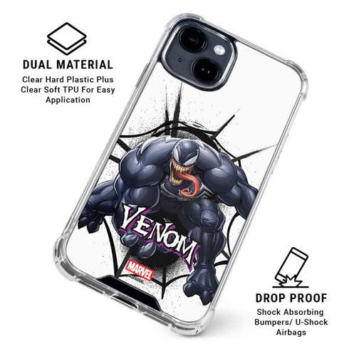 Marvel Venom Reaching Forward iPhone 14 Clear Case